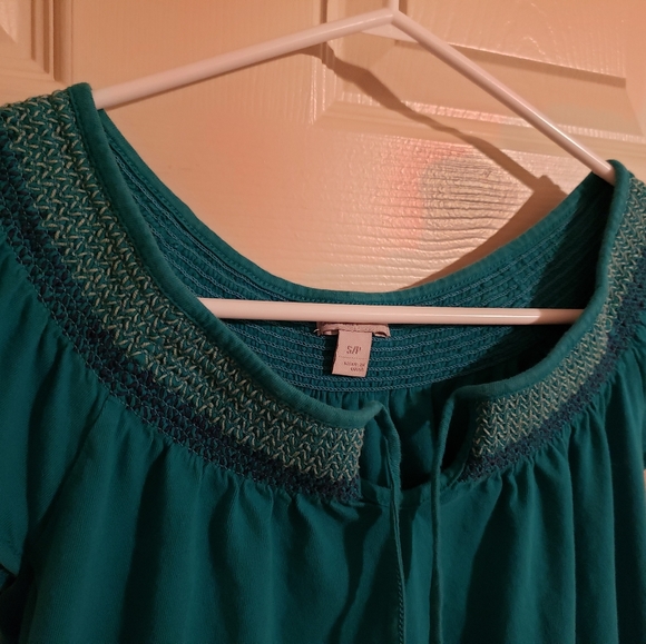 2/$20 Old Navy Flutter Sleeve Tshirt Teal Size Small - Picture 6 of 11